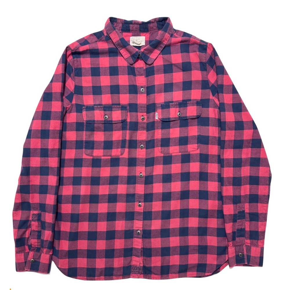 Levi's Women's Buffalo Plaid Flannel Button Down Size Medium